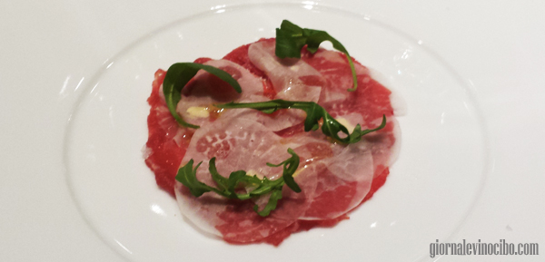 Il crudo di manzo, la rapa da brovada e la cotognata di Venissa